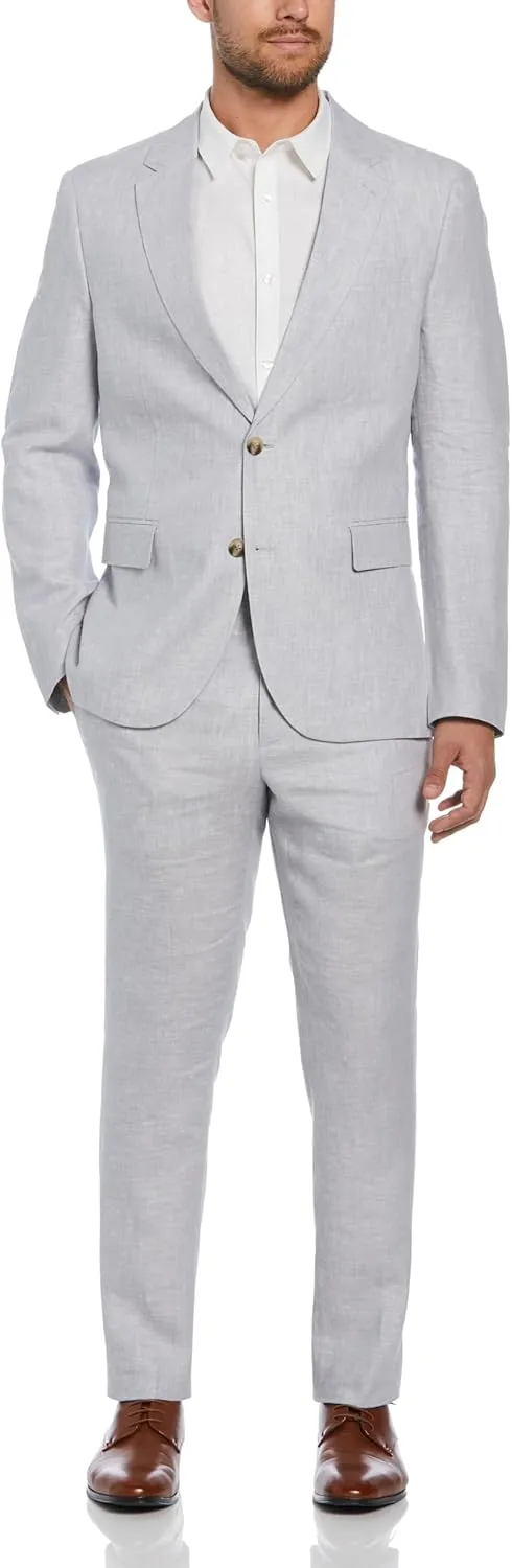 Cubavera Men's Delave 100% Linen Pant, Flat Front Lightweight Fabric, Relaxed Summer Pants For Men