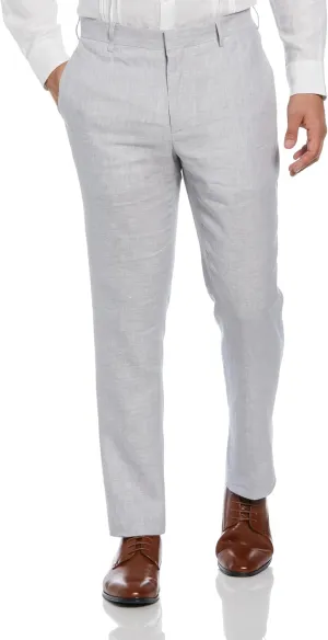 Cubavera Men's Delave 100% Linen Pant, Flat Front Lightweight Fabric, Relaxed Summer Pants For Men