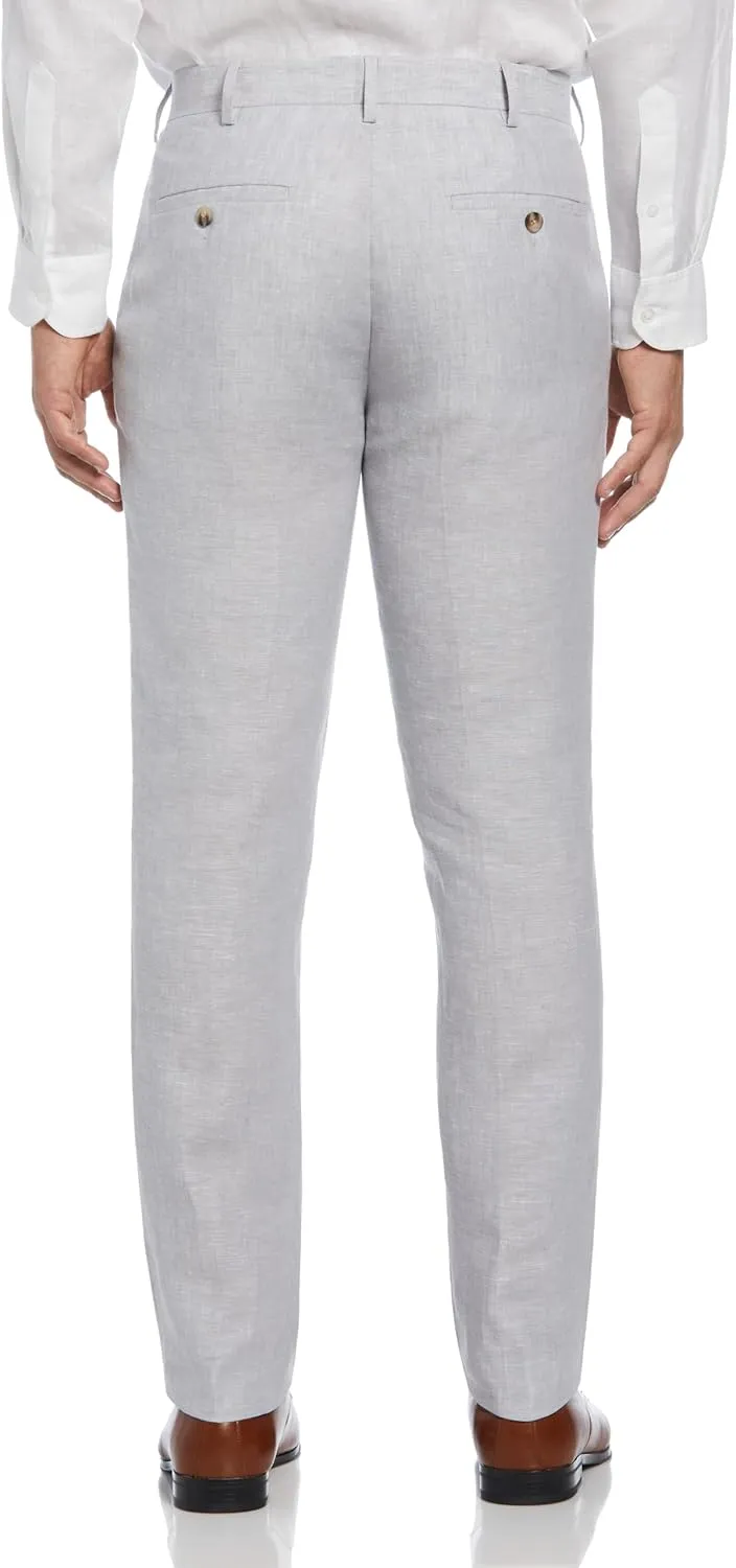Cubavera Men's Delave 100% Linen Pant, Flat Front Lightweight Fabric, Relaxed Summer Pants For Men