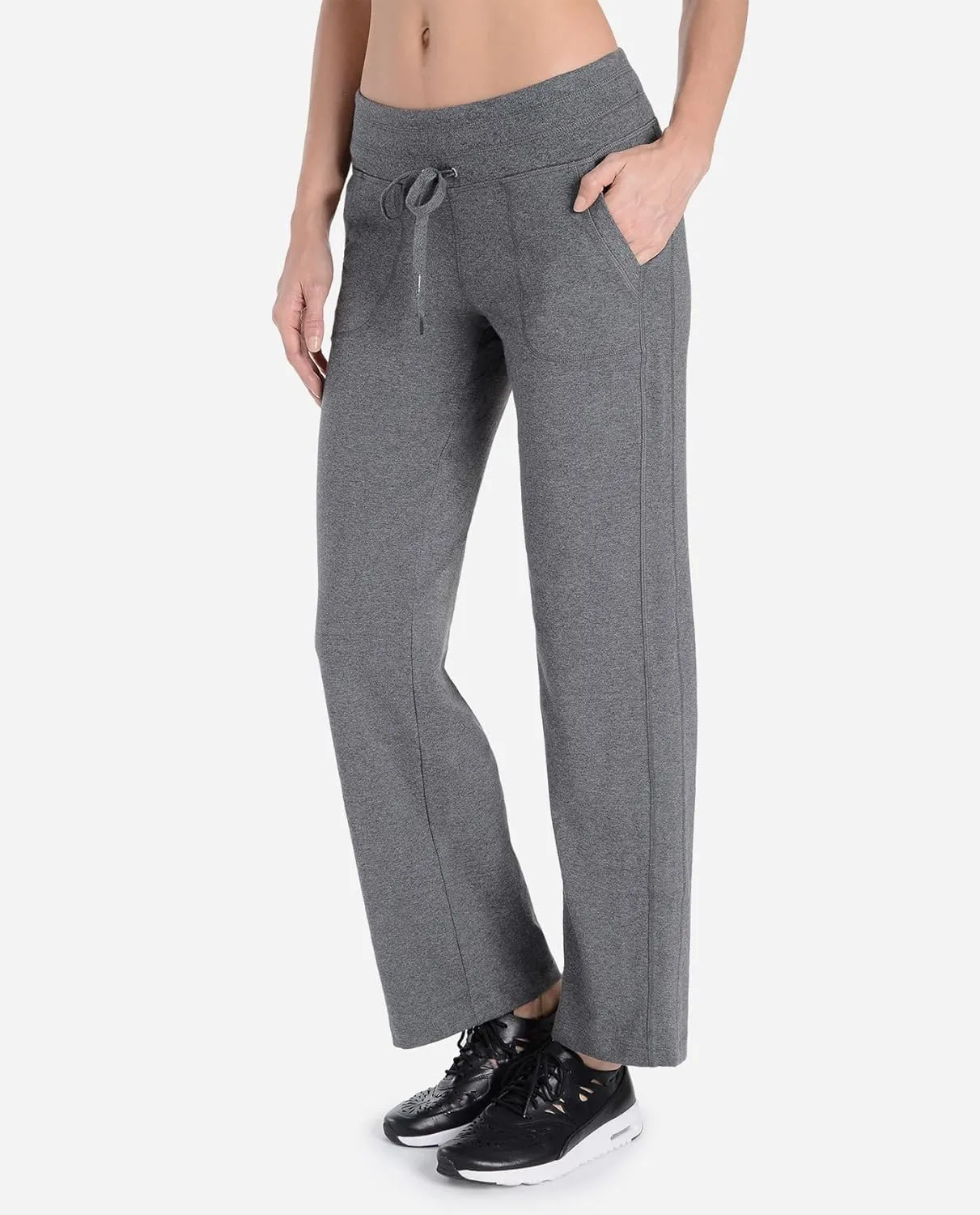 Danskin Women's Straight Leg Drawcord Athletic Pants