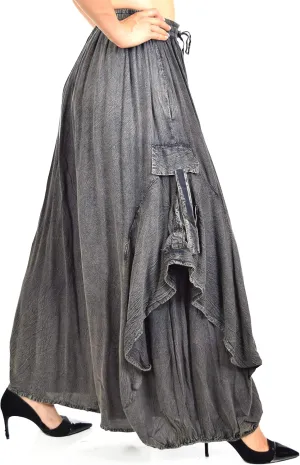 Dare2BStylish Women Loose Fit Elastic Waist Boho Wide Leg Palazzo Pants