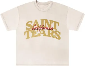 DONCARE “Saint” Cross Jesus Pilgrim Print Unisex T-Shirt Oversized Vintage Heavyweight Short Sleeves