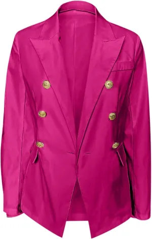 Elegant Business Office Work Jackets Solid Button Suit Blazers for Women Thin Fall Coat Casual Cardigan Outerwear