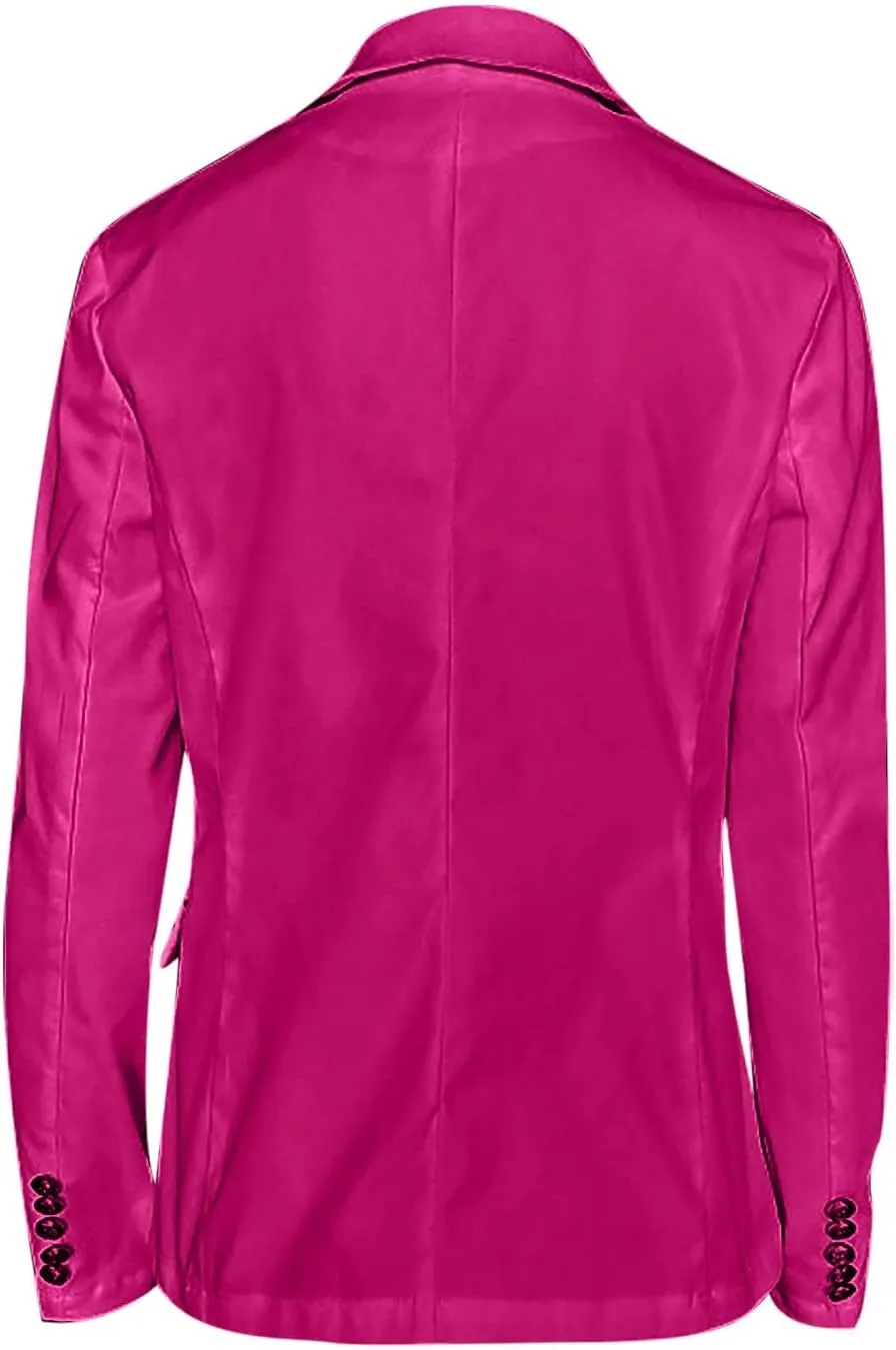 Elegant Business Office Work Jackets Solid Button Suit Blazers for Women Thin Fall Coat Casual Cardigan Outerwear
