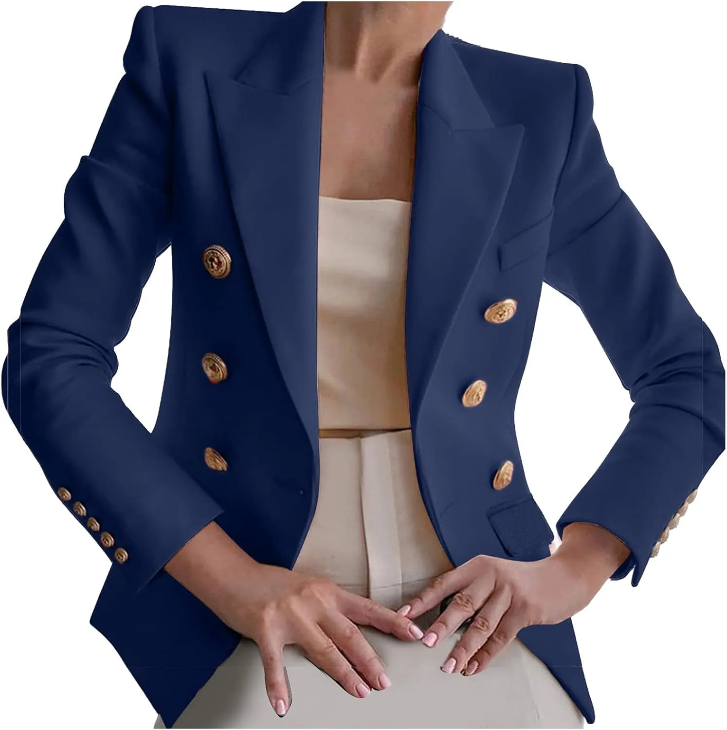 Elegant Business Office Work Jackets Solid Button Suit Blazers for Women Thin Fall Coat Casual Cardigan Outerwear
