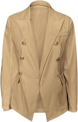 Elegant Business Office Work Jackets Solid Button Suit Blazers for Women Thin Fall Coat Casual Cardigan Outerwear