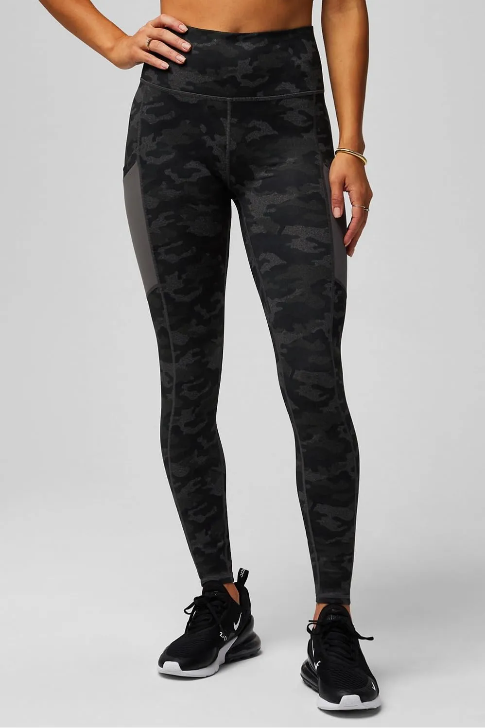 Fabletics Women's On-The-Go PowerHold High-Waisted Legging, Maximum Compression, Flattering