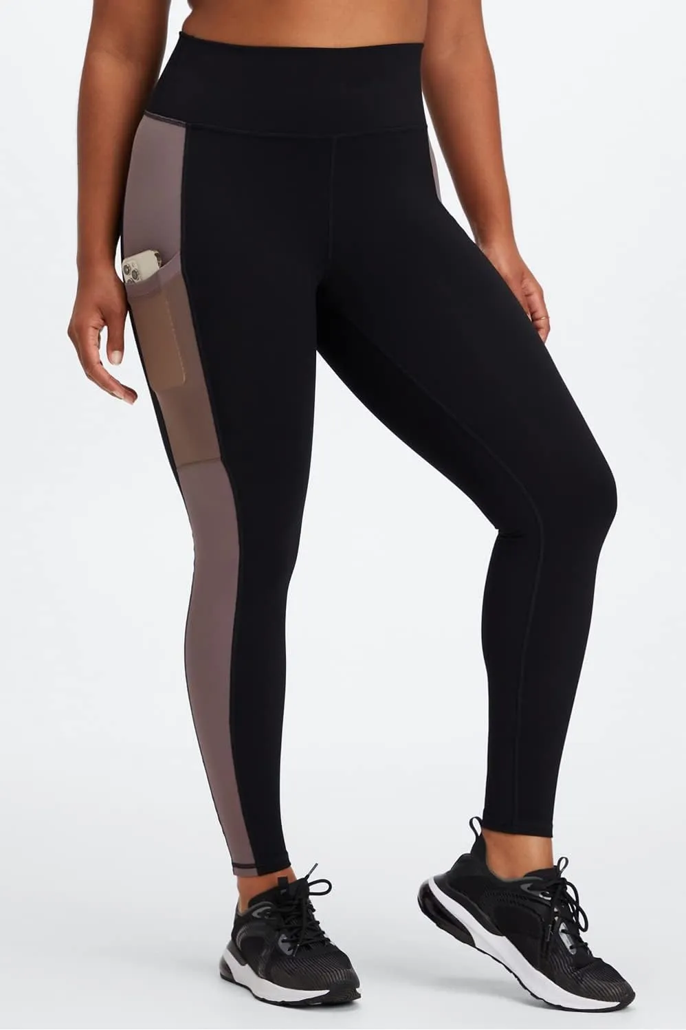 Fabletics Women's On-The-Go PowerHold High-Waisted Legging, Maximum Compression, Flattering