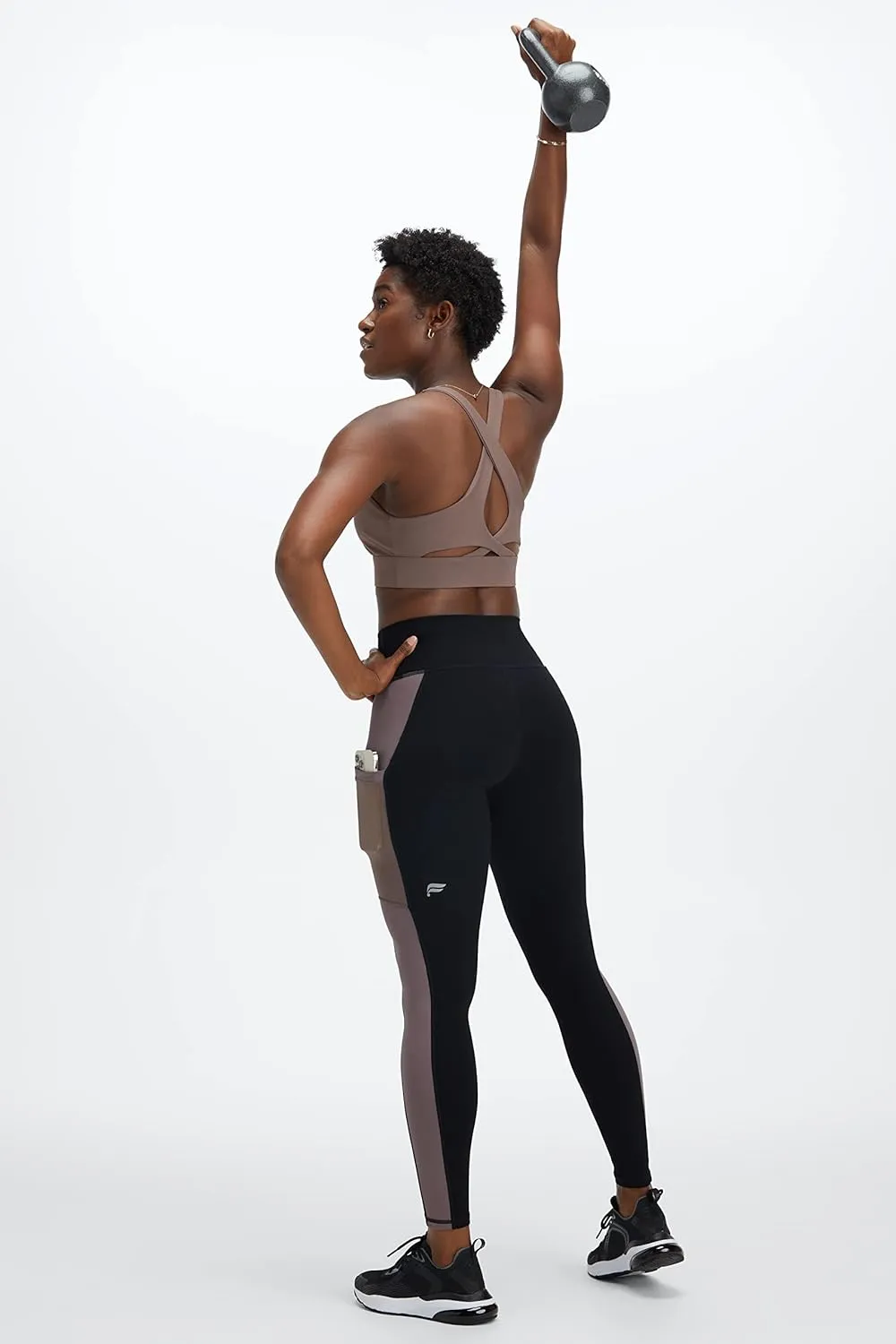 Fabletics Women's On-The-Go PowerHold High-Waisted Legging, Maximum Compression, Flattering
