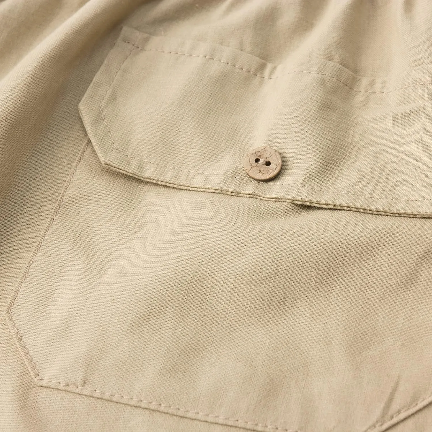 FANARCHER Mens Cotton Linen Pants Drawstring Loose Beach Pants with Pockets