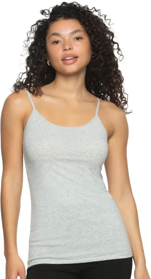 Felina | Cotton Modal Camisole | Stretch | Basic (Light Heather Gray, Large)