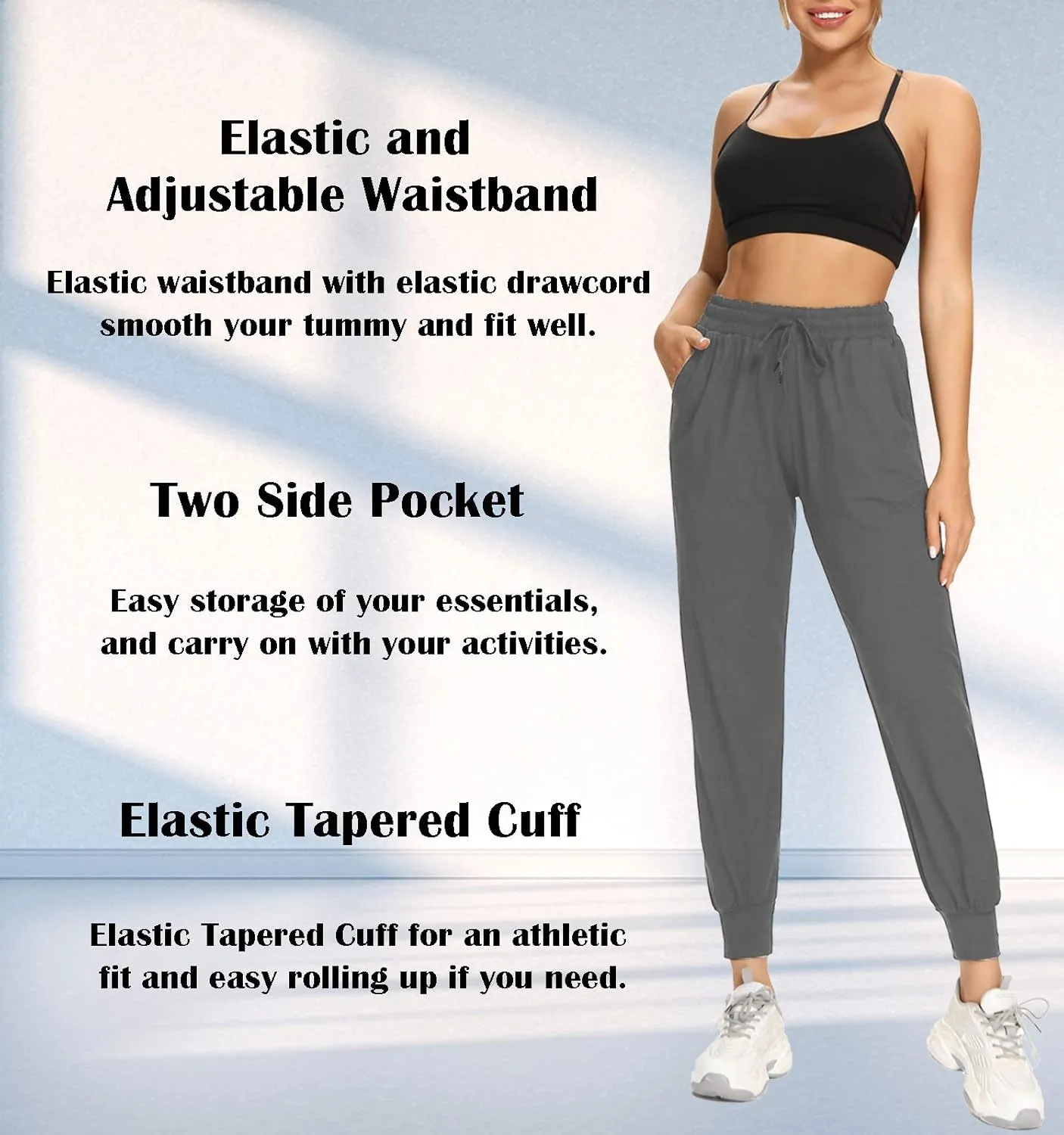 FULLSOFT Sweatpants for Women with Pockets-Womens Joggers Yoga Lounge Pants Relaxed-fit Leggings for Cycling Workout Running