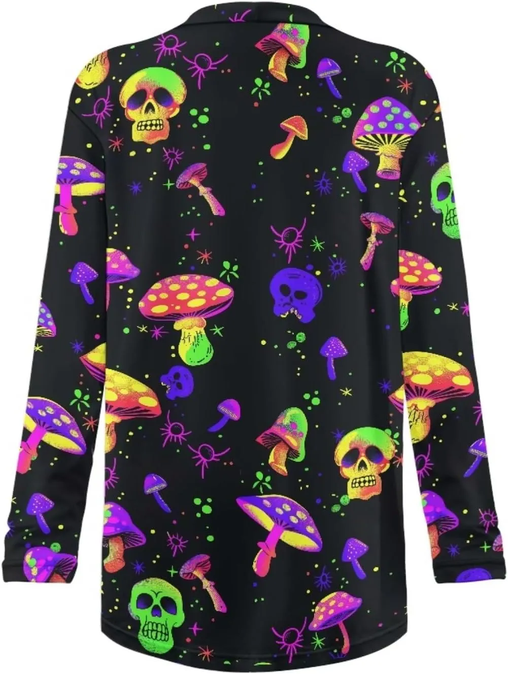 Gothic Skull Women Cardigan Sweaters Casual Open Front Cardigans Soft Draped Long Sleeve Jackets Dusters V-Neck Tops