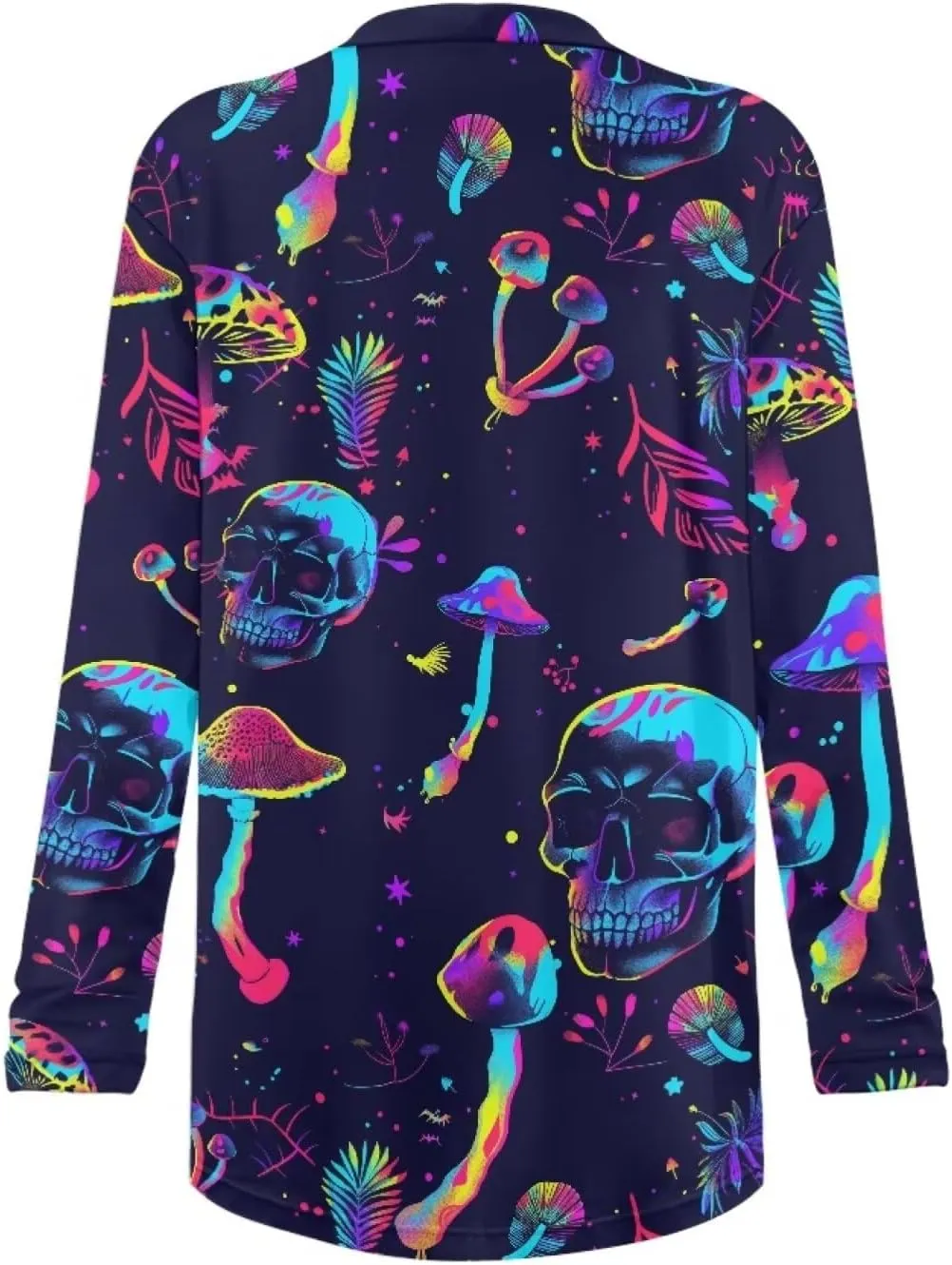 Gothic Skull Women Cardigan Sweaters Casual Open Front Cardigans Soft Draped Long Sleeve Jackets Dusters V-Neck Tops