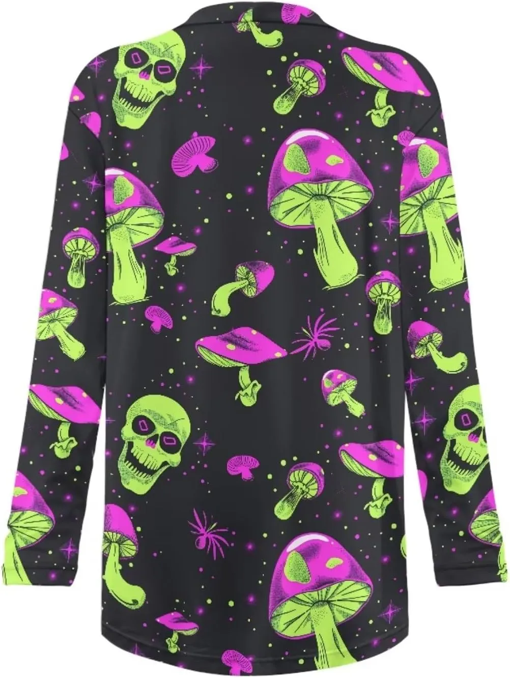 Gothic Skull Women Cardigan Sweaters Casual Open Front Cardigans Soft Draped Long Sleeve Jackets Dusters V-Neck Tops
