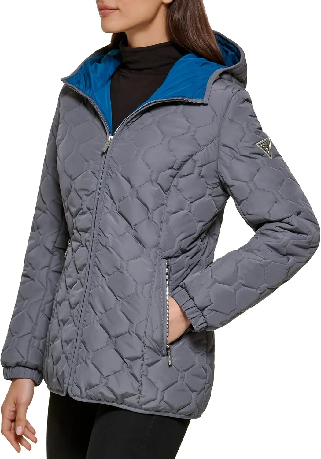 GUESS Women's Quilt Short Light-Weight Jacket