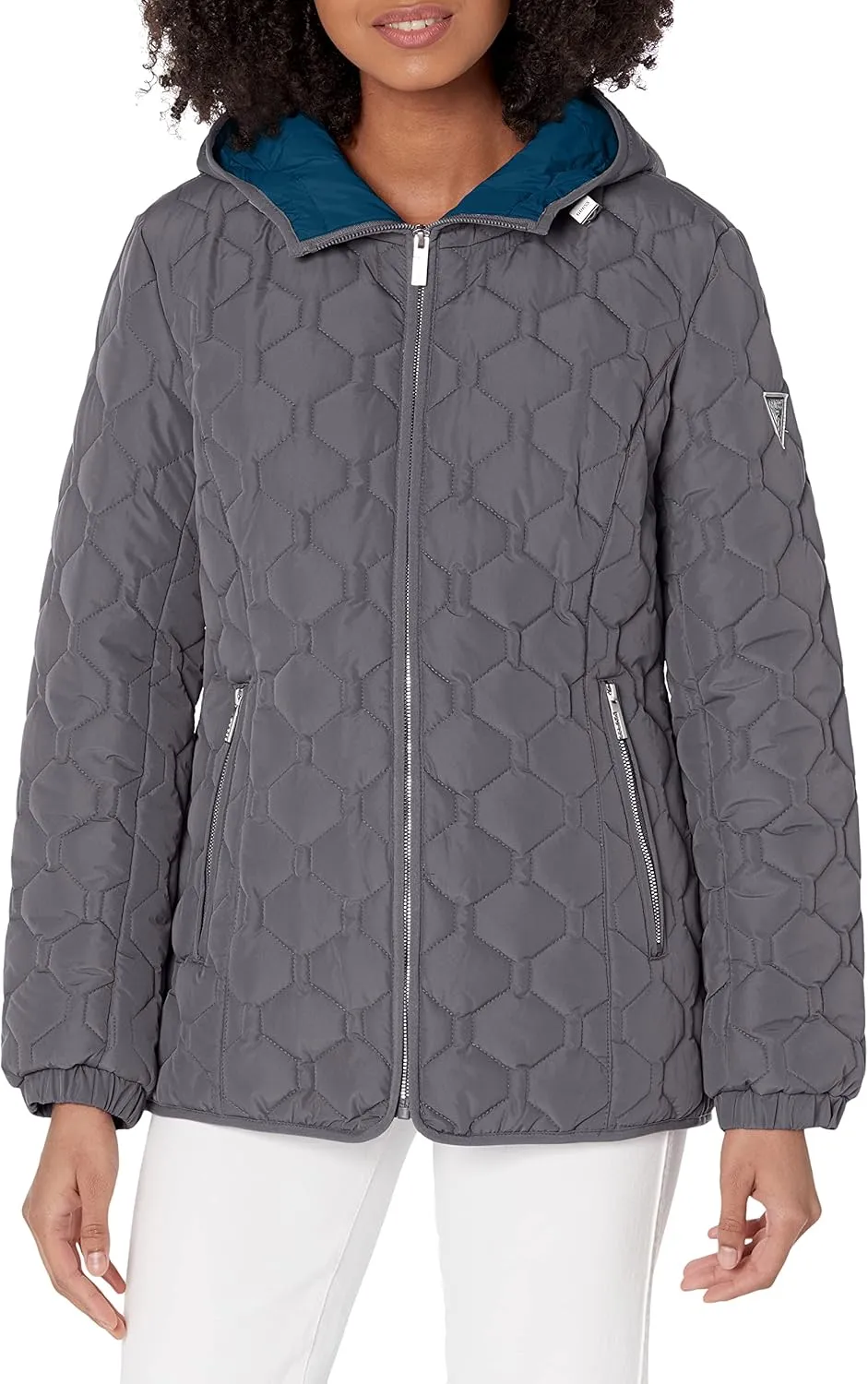 GUESS Women's Quilt Short Light-Weight Jacket