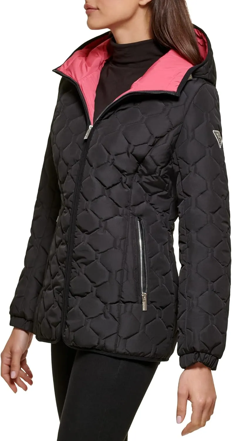 GUESS Women's Quilt Short Light-Weight Jacket