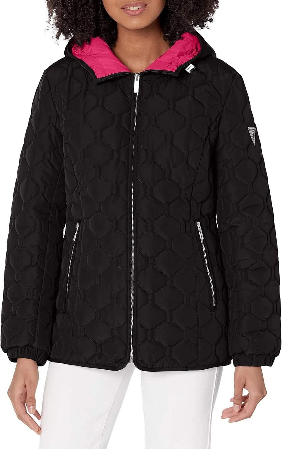 GUESS Women's Quilt Short Light-Weight Jacket
