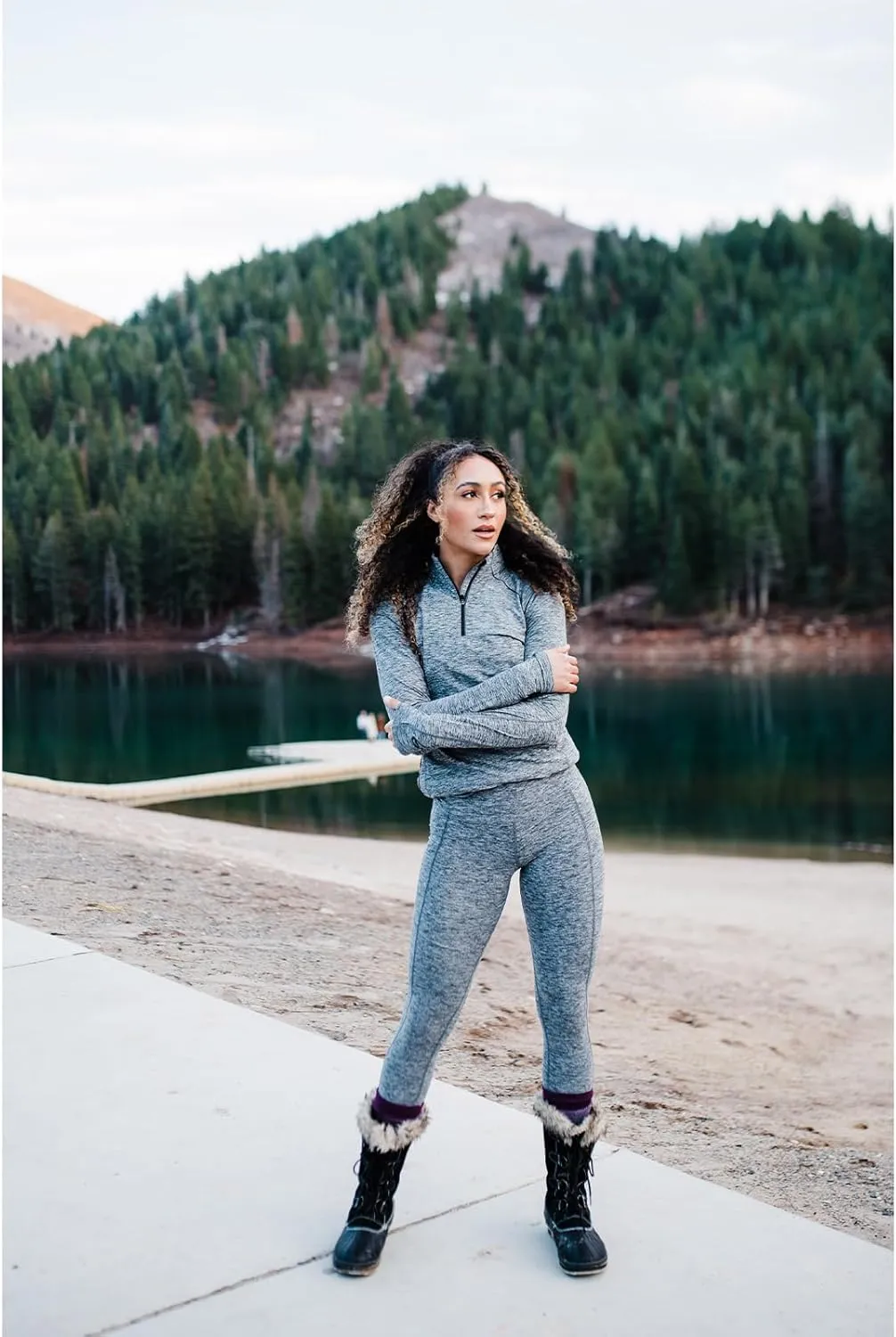 Hot Chillys Women's Clima-Tek Tights | Warm Breathable Moisture-Wicking Midweight Relaxed Fit Base Layer Thermal Leggings