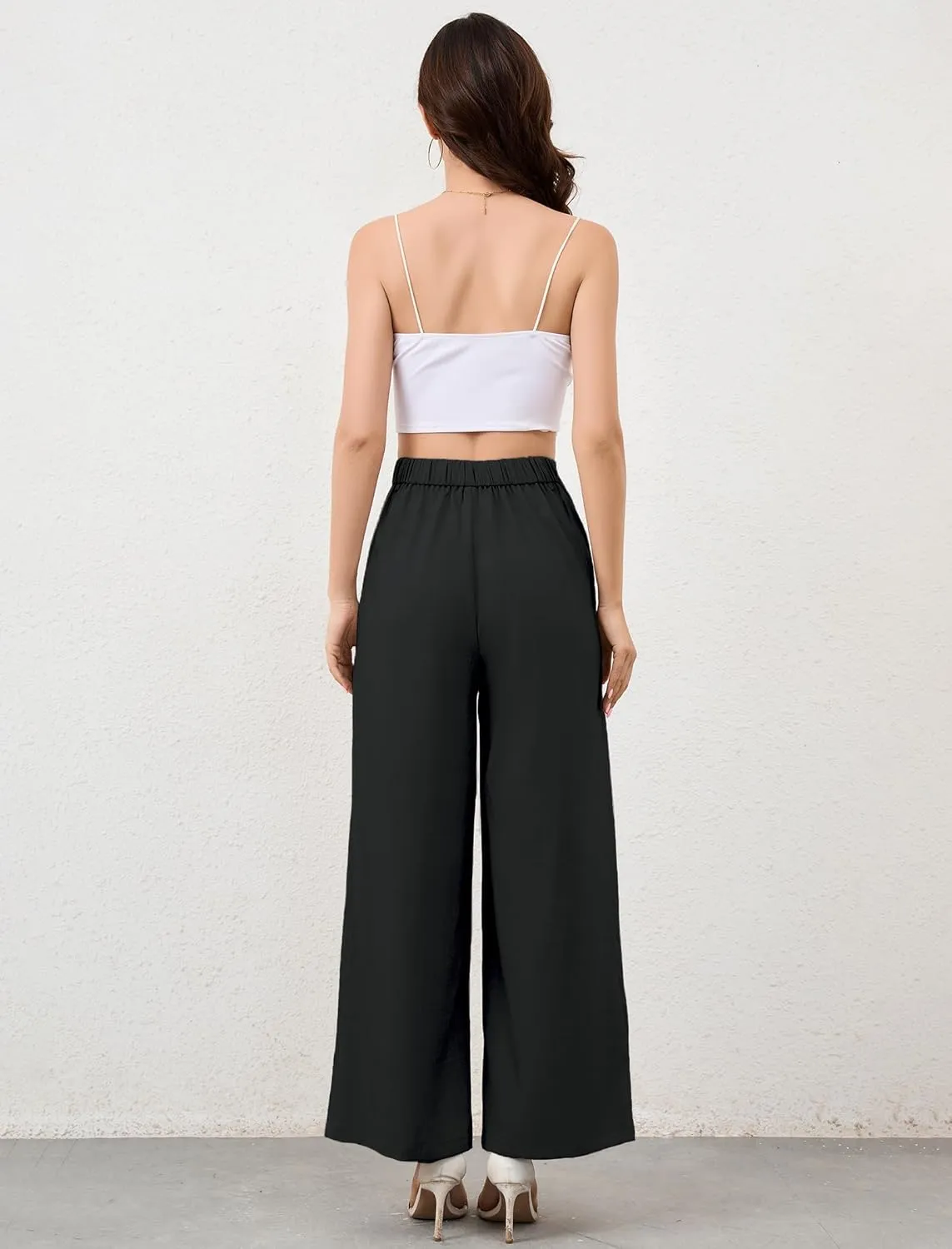 HVT Wide Leg Pants for Women High Waist Casual Long Palazzo Pants Loose Business Work Office Trousers with Pockets