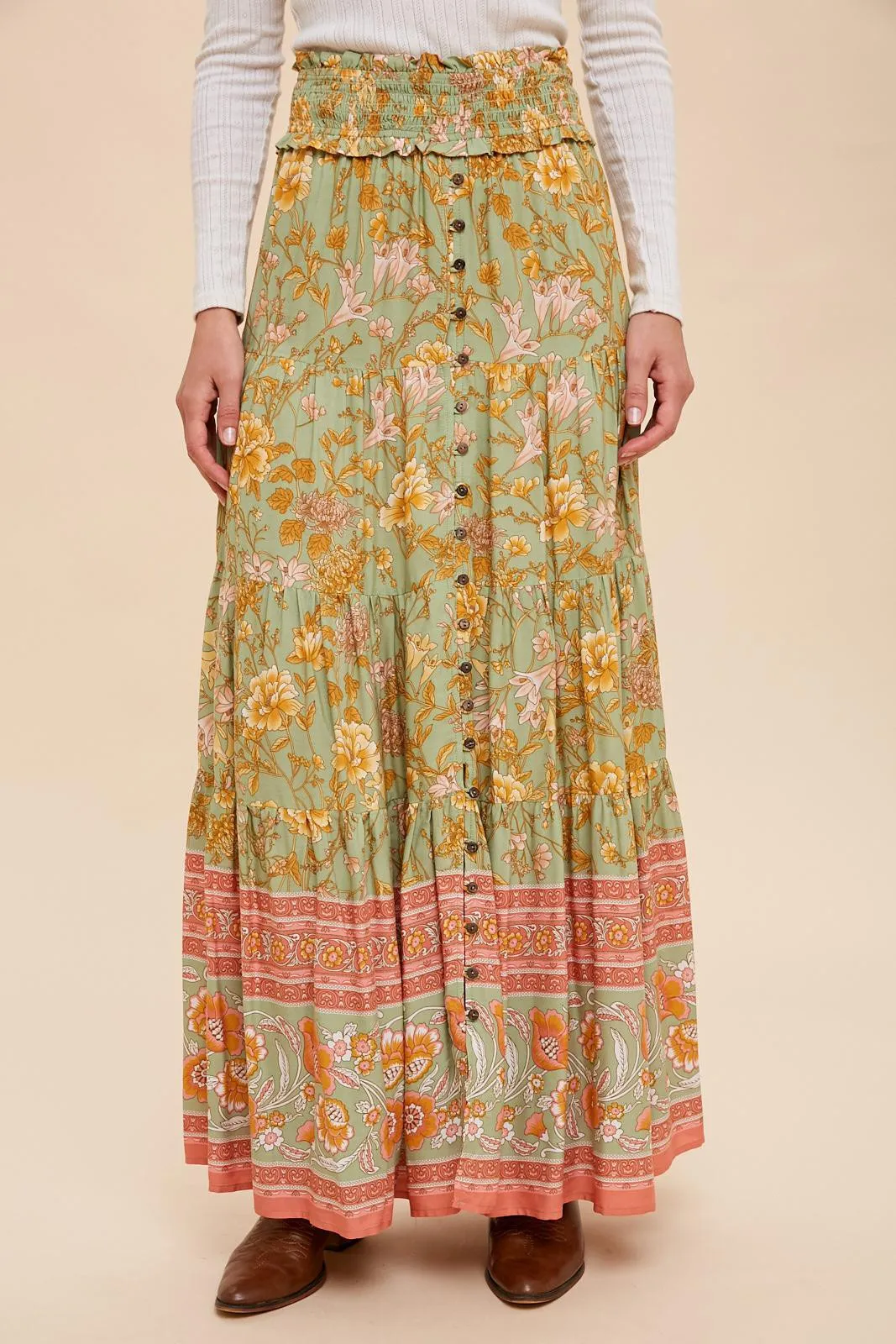 Kiwi Boho Maxi Skirt