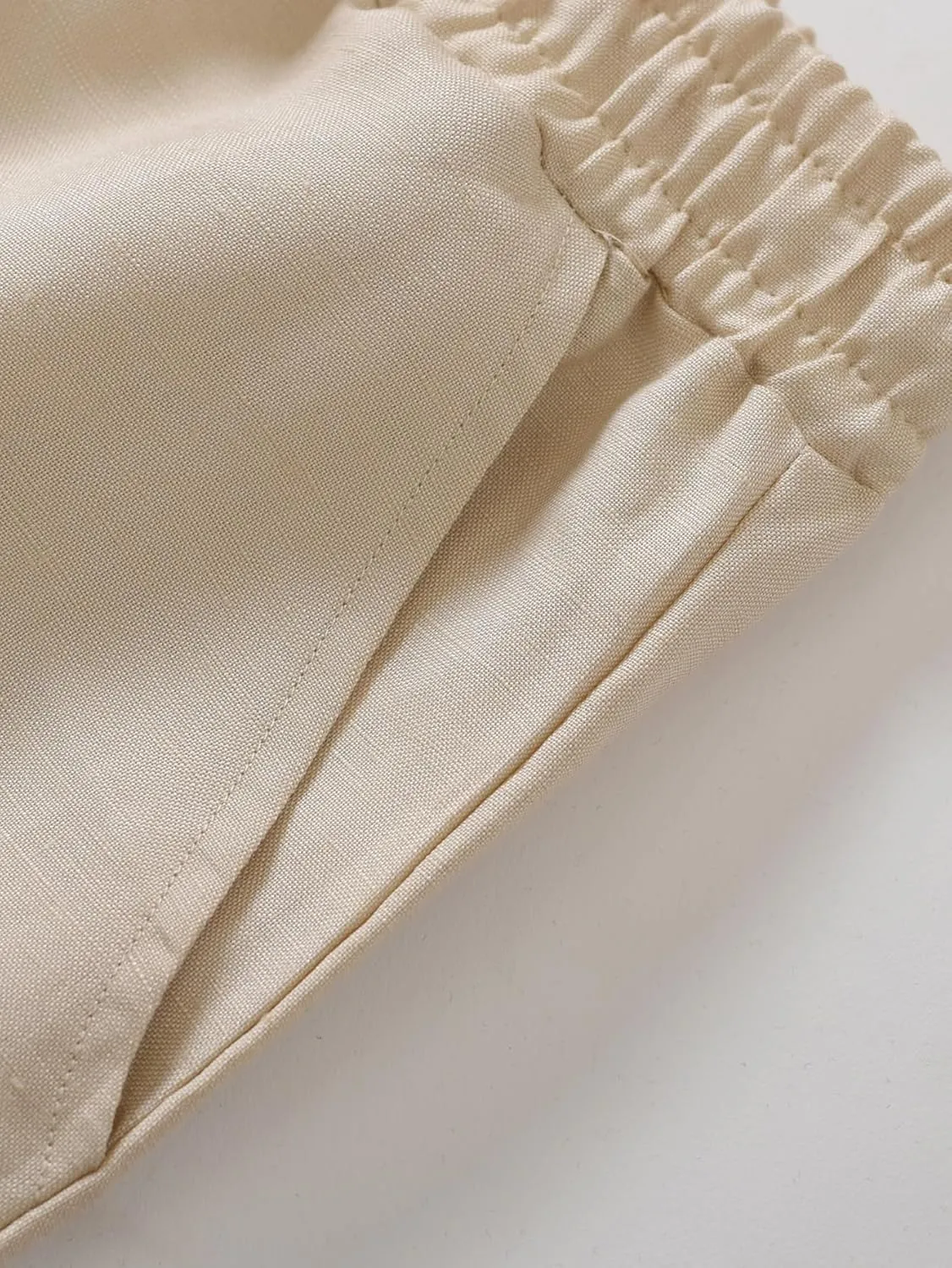 Latuza Women's Petite Length Linen Pants Wide Leg Lounge Pants