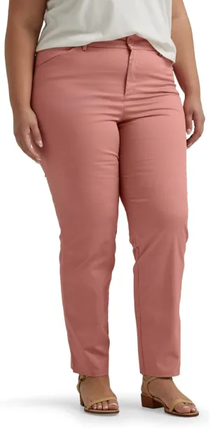 Lee Women's Plus Size Wrinkle Free Relaxed Fit Straight Leg Pant