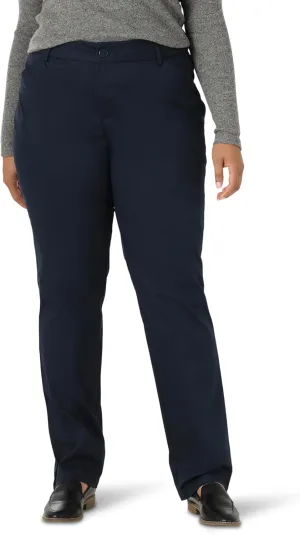 Lee Women's Plus Size Wrinkle Free Relaxed Fit Straight Leg Pant