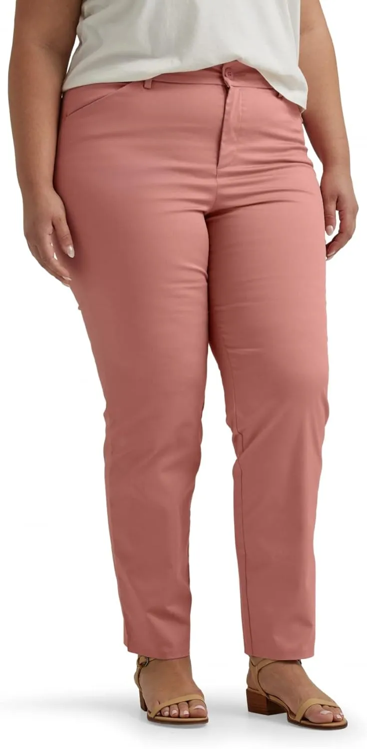 Lee Women's Plus Size Wrinkle Free Relaxed Fit Straight Leg Pant