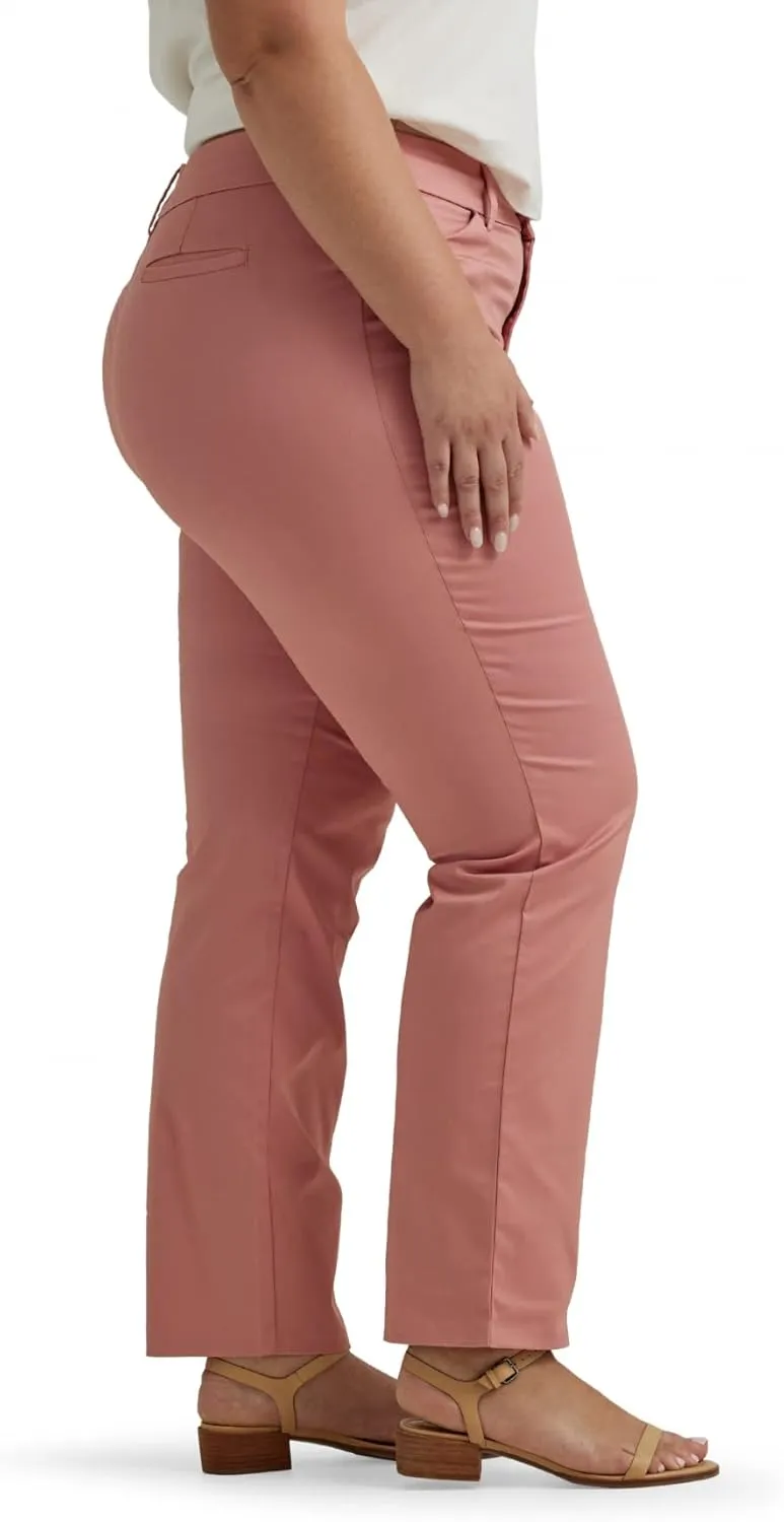 Lee Women's Plus Size Wrinkle Free Relaxed Fit Straight Leg Pant