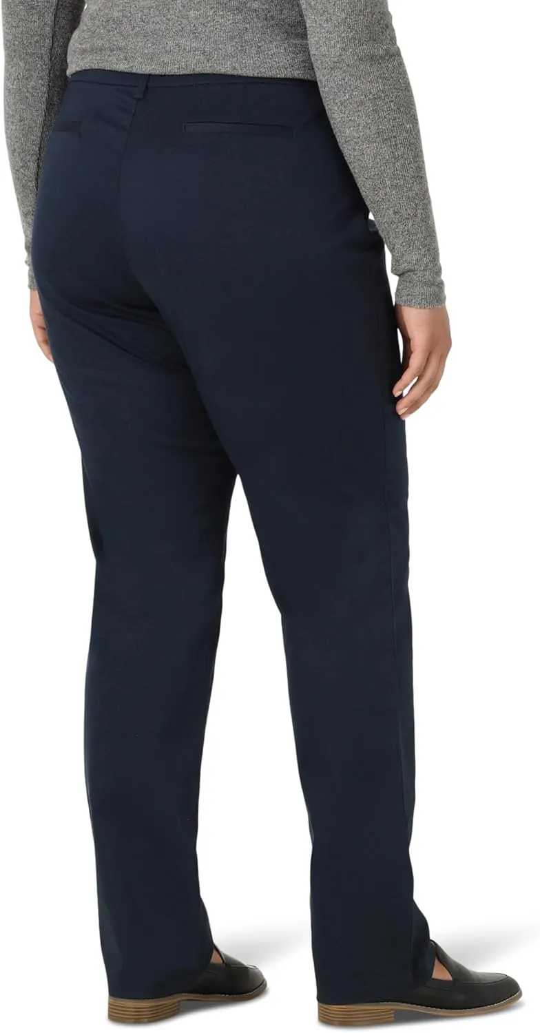 Lee Women's Plus Size Wrinkle Free Relaxed Fit Straight Leg Pant