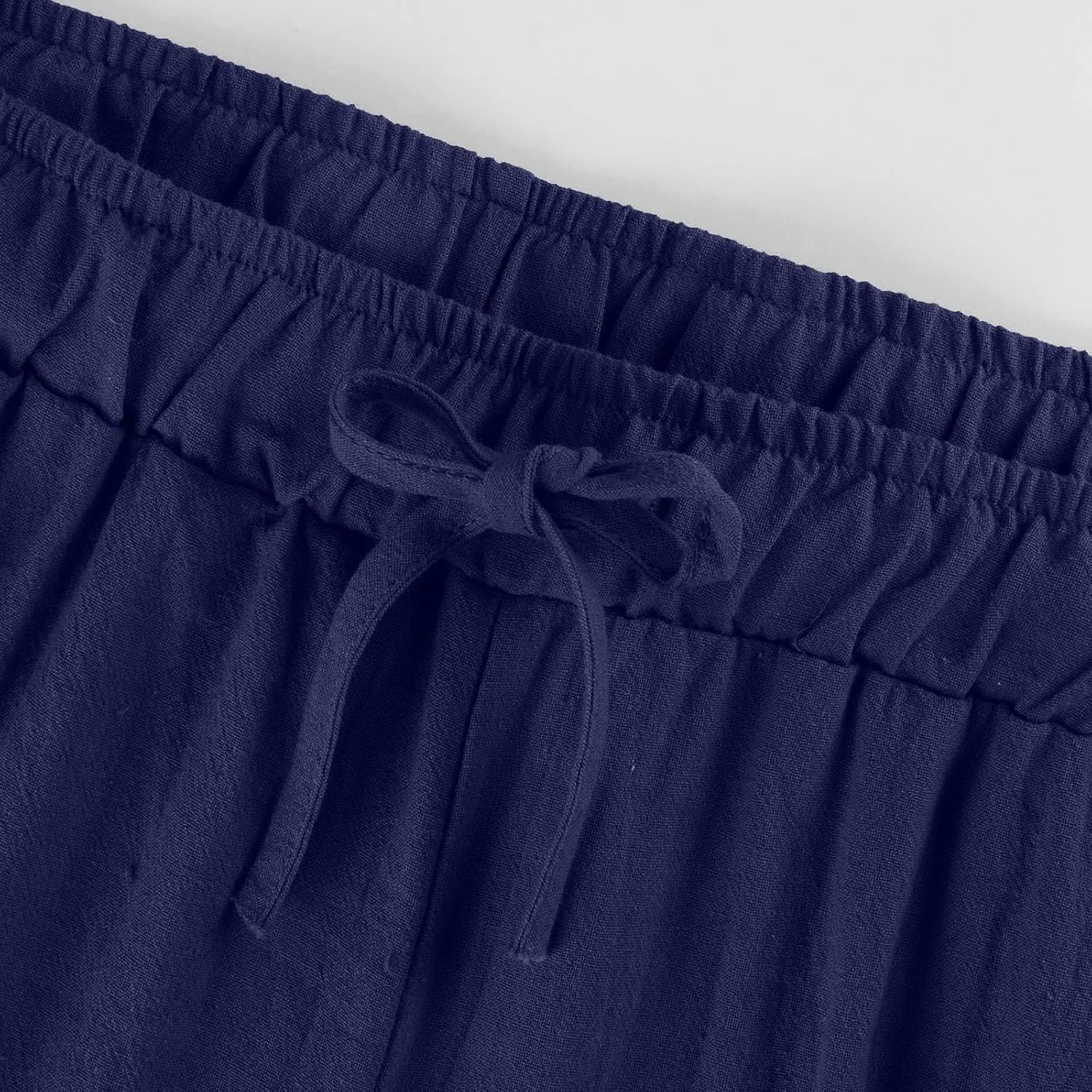 Linen Pants Women 2025 Summer Beach Lounge Wide Leg Trousers Drawstring High Waisted Palazzo Pants with Pockets