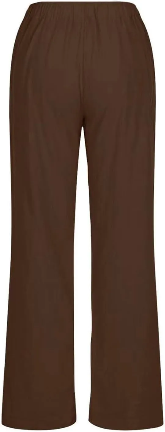 Linen Pants Women Summer Drawstring High Waist Pants Loose Cotton Linen Wide Leg Palazzo Pant Casual Beach Trousers