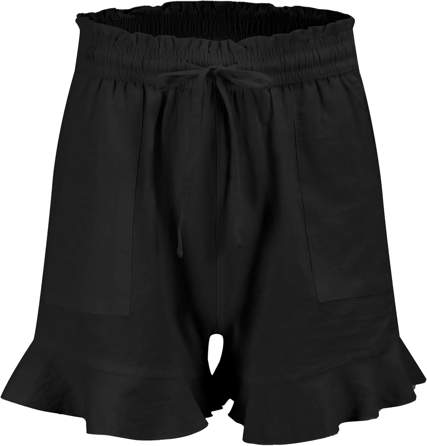 LNX Womens Linen Shorts High Waisted Wide Leg Drawstring Summer Beach Shorts with Pockets