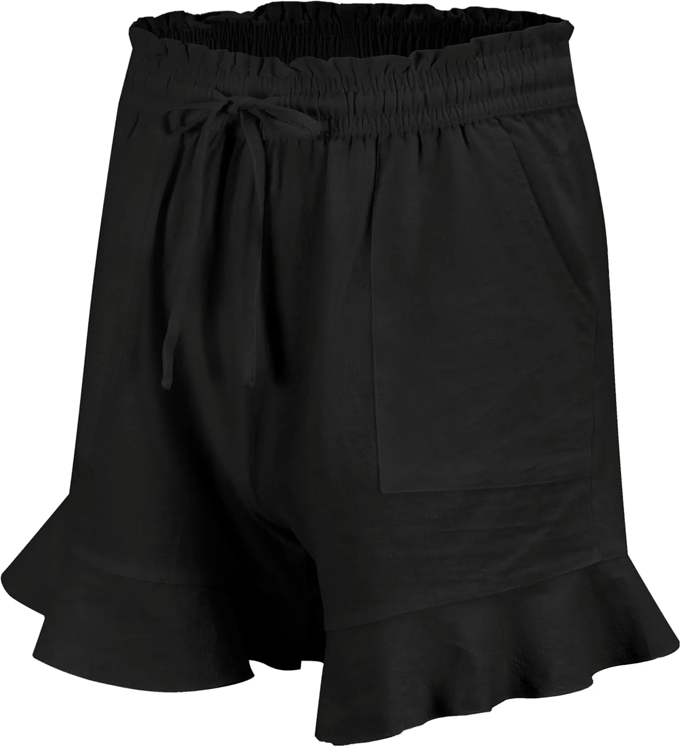 LNX Womens Linen Shorts High Waisted Wide Leg Drawstring Summer Beach Shorts with Pockets