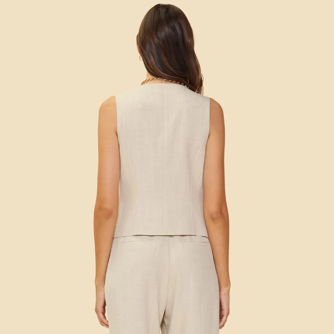 Melange Two Tone Vest (Beige)