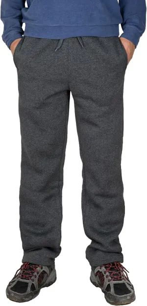 Mens Fleece Athletic Sweatpants Workout Relaxed Fit Elastic Waist Open Bottom Sweat Pants with Pockets Drawstring