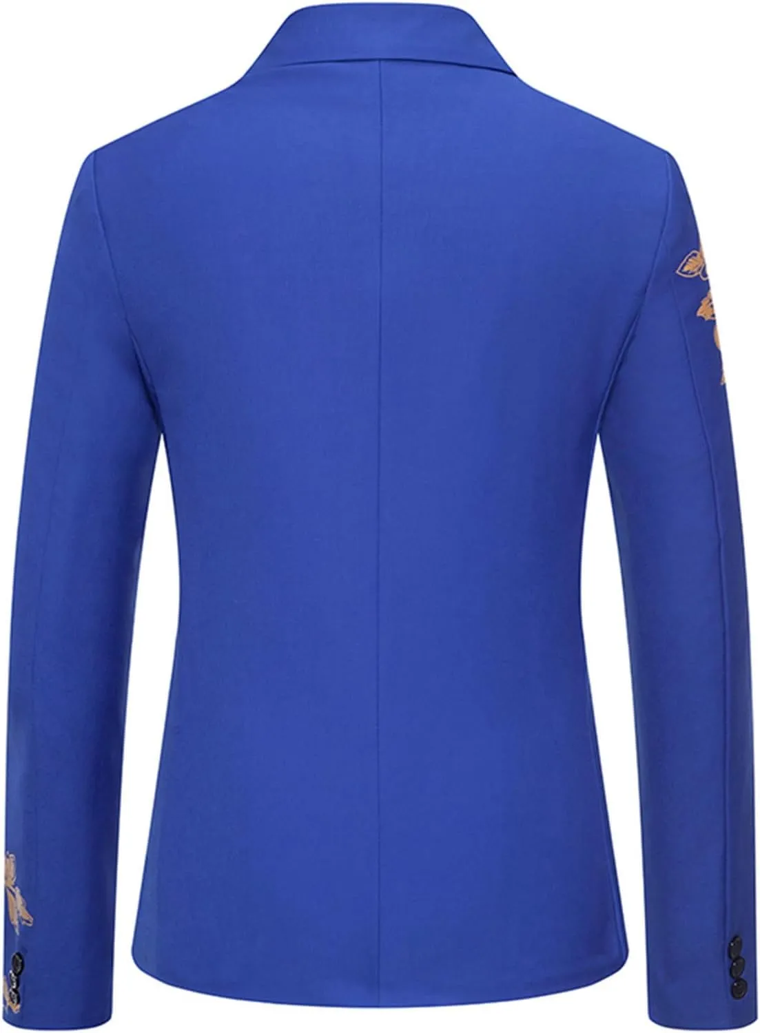 Mens Luxurious Gold Bronzing Blazers Long Sleeve Suit Jacket Slim Fit Sport Coats for Wedding Prom Formal Business