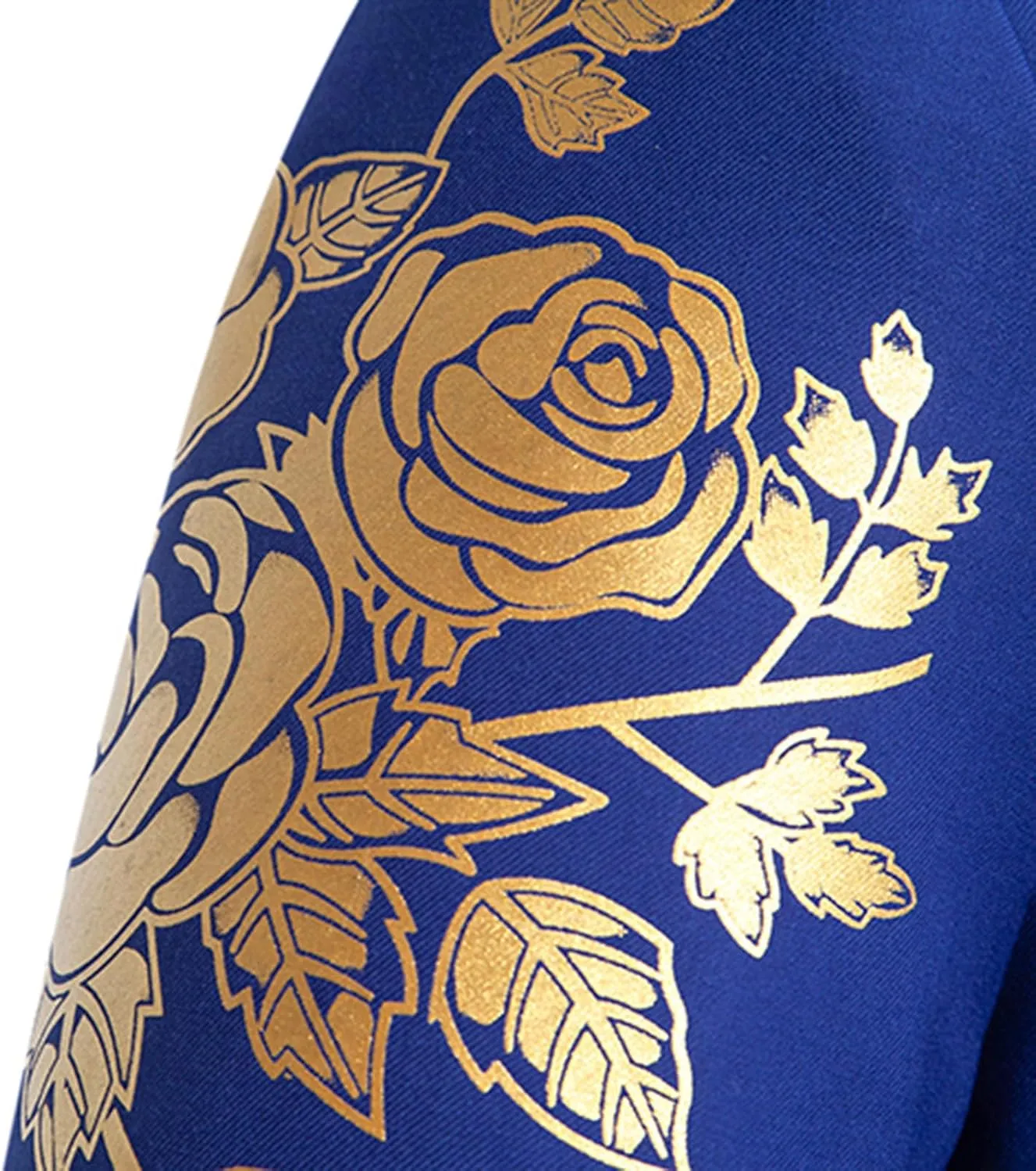Mens Luxurious Gold Bronzing Blazers Long Sleeve Suit Jacket Slim Fit Sport Coats for Wedding Prom Formal Business