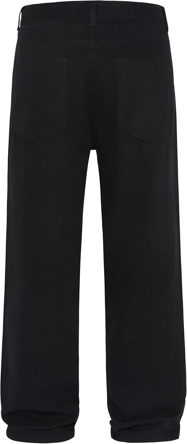 Men's Non-Stretch Relaxed Fit Wide-Leg Baggy Jeans Pants