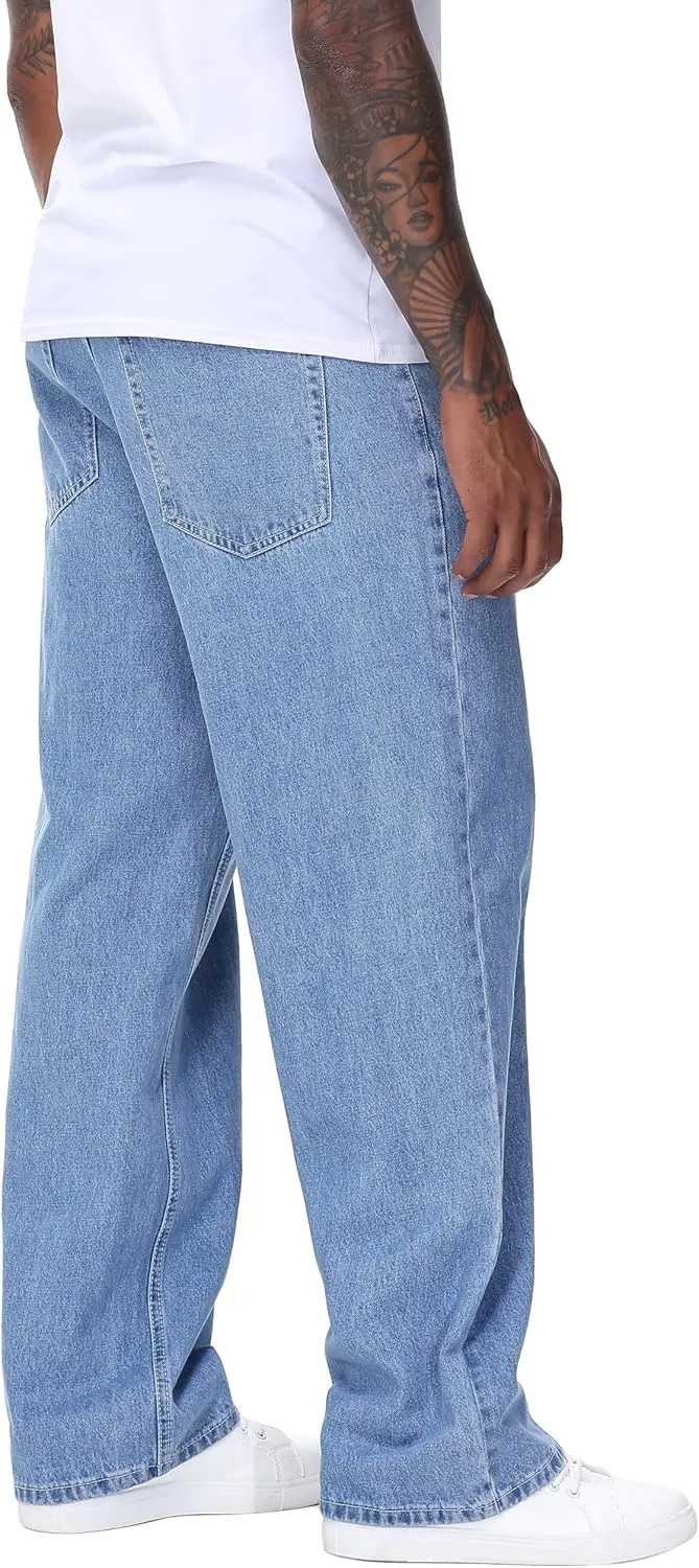Men's Non-Stretch Relaxed Fit Wide-Leg Baggy Jeans Pants