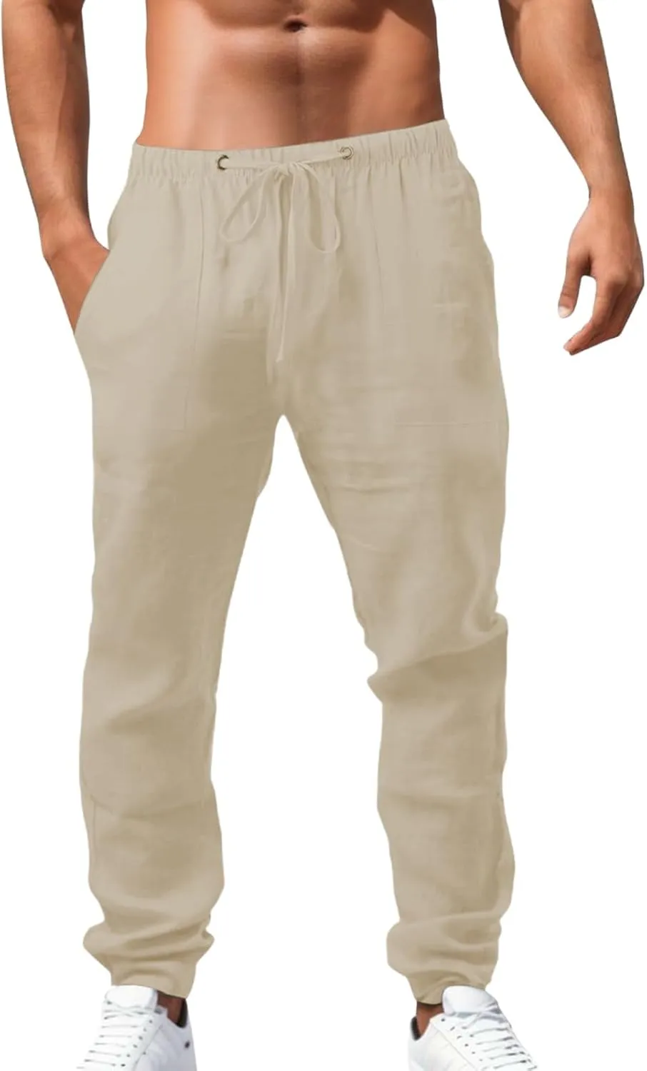 Mens Pants Casual Cotton 2025 Loose Fit Lightweight Trendy Beach Pant Big and Tall Outdoor Fashion Relax Fit Outfits