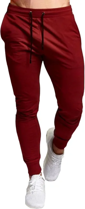 Men's Sports Jogging Stretch Pants Casual Workout Athletic Running Slack Slim Fit Sweatpants with Pockets