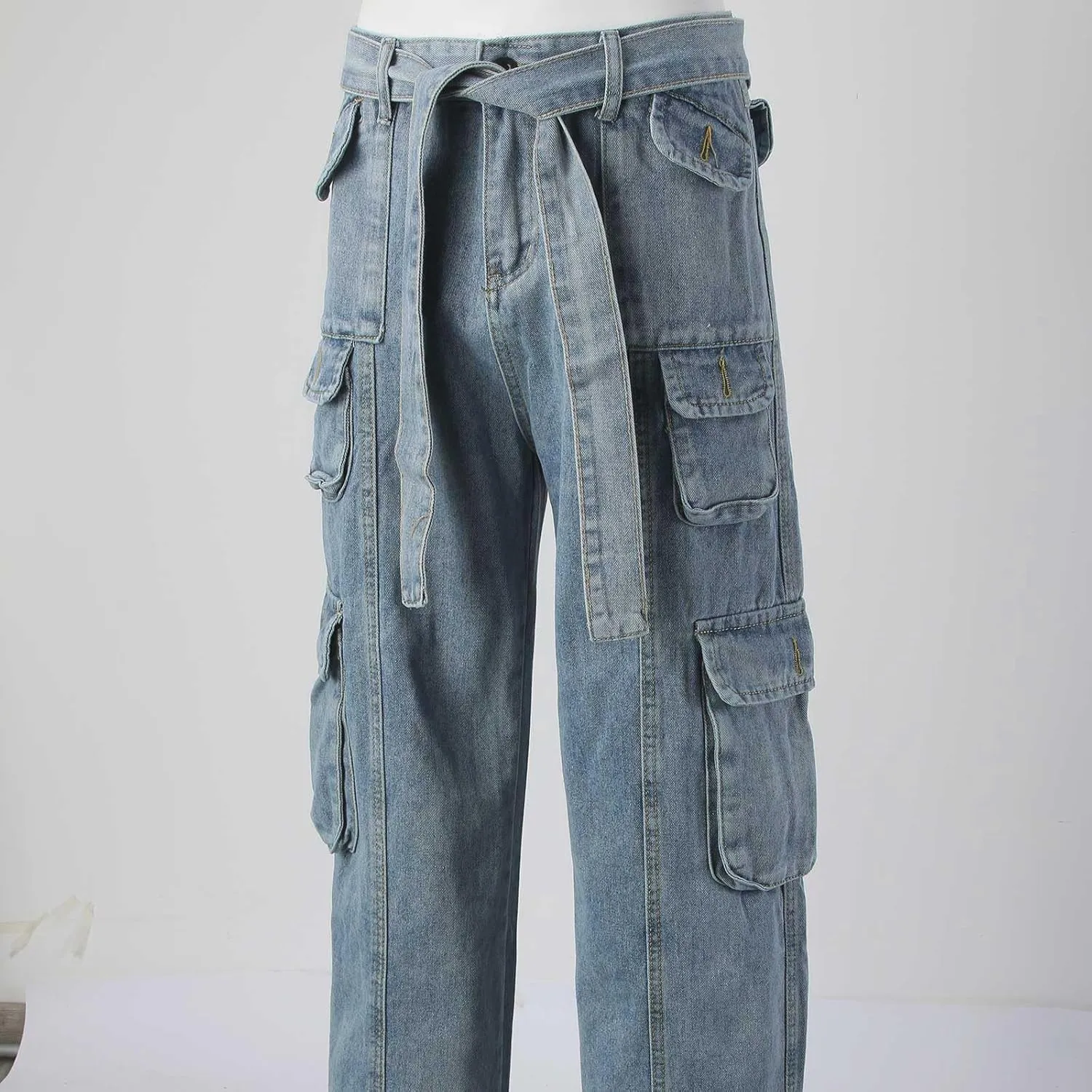 Men's Y2K Jeans Vintage Hip Hop Streetwear Baggy Denim Pants Loose Fit Straight Leg Embroidery Harajuku Denim Pants Trousers