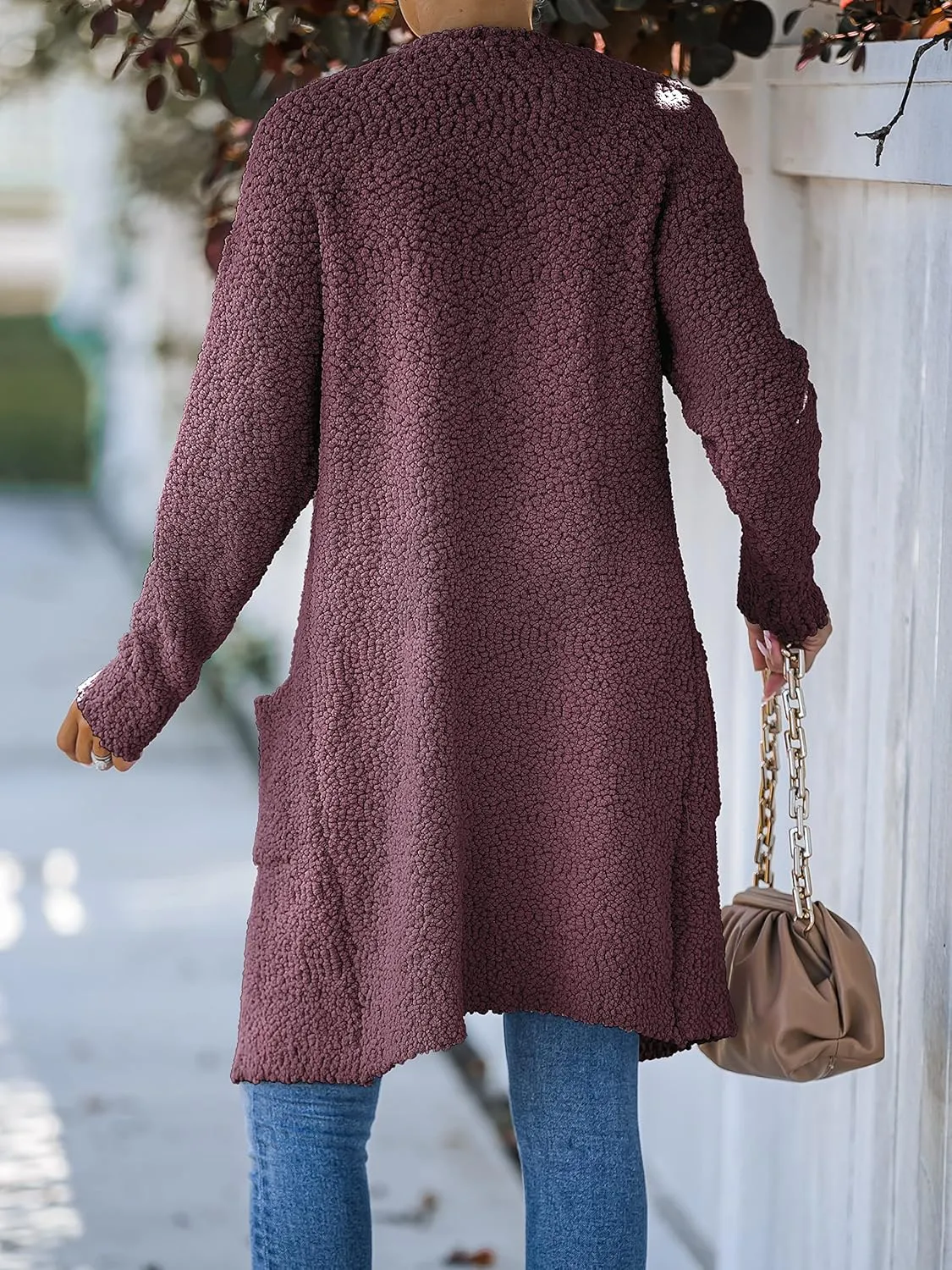 MEROKEETY Women's Long Sleeve Soft Chunky Knit Sweater Open Front Cardigans Outwear Coat