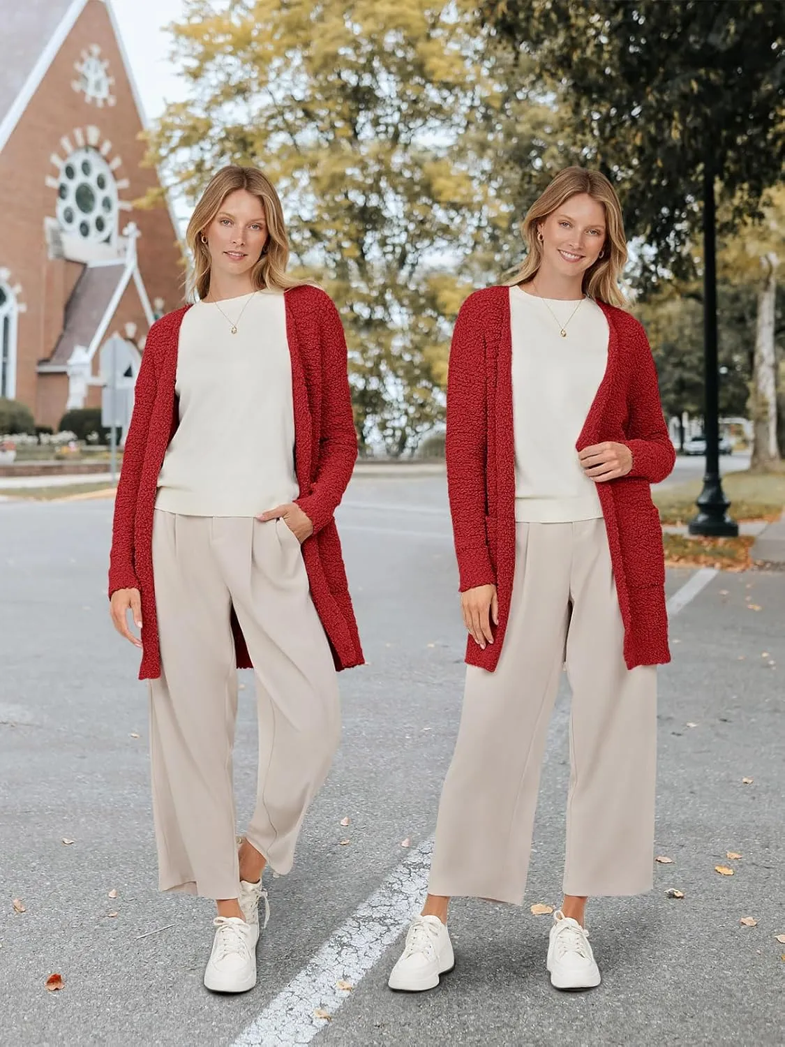 MEROKEETY Women's Long Sleeve Soft Chunky Knit Sweater Open Front Cardigans Outwear Coat
