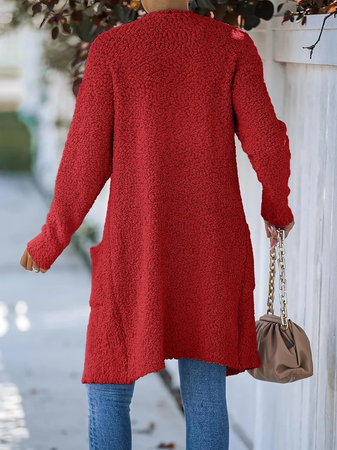 MEROKEETY Women's Long Sleeve Soft Chunky Knit Sweater Open Front Cardigans Outwear Coat
