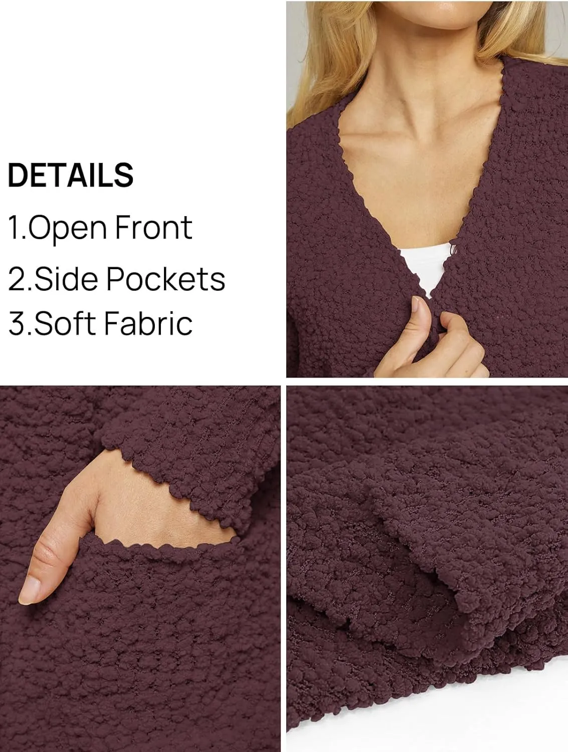 MEROKEETY Women's Long Sleeve Soft Chunky Knit Sweater Open Front Cardigans Outwear Coat