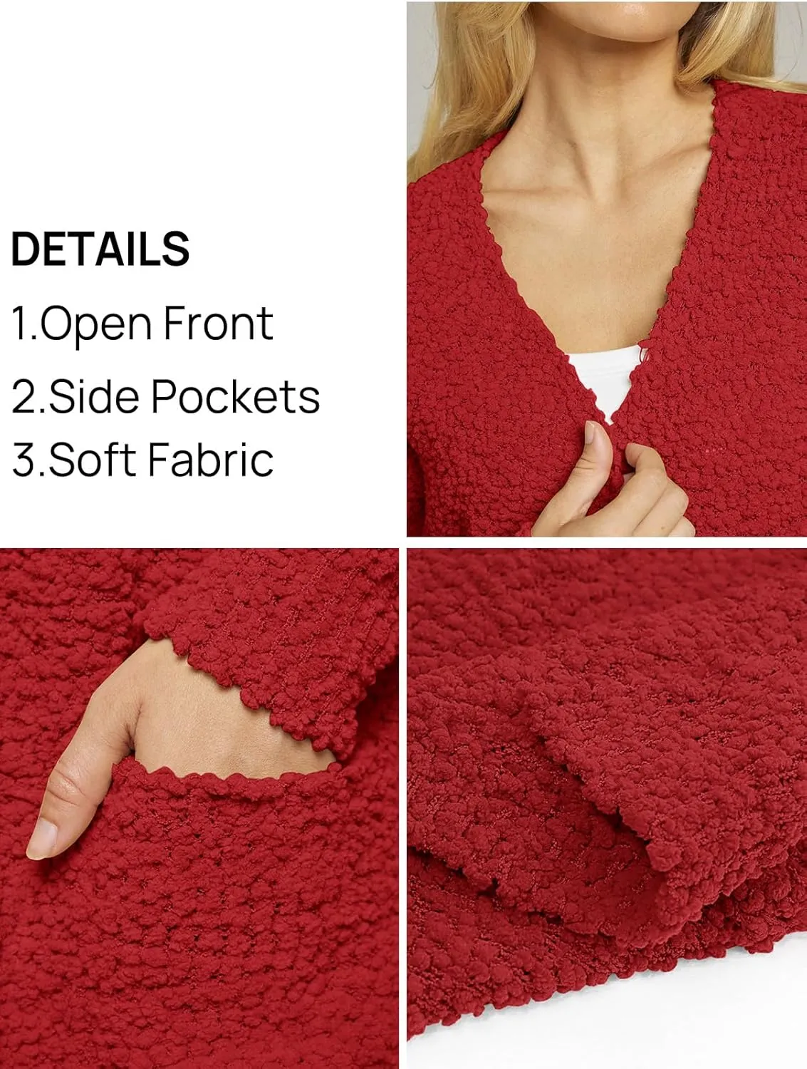 MEROKEETY Women's Long Sleeve Soft Chunky Knit Sweater Open Front Cardigans Outwear Coat